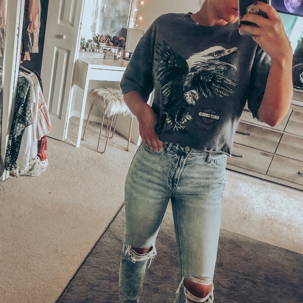 VINTAGE Harley Davidson crop tee